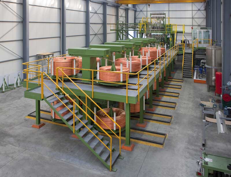 Upward continuous casting production line