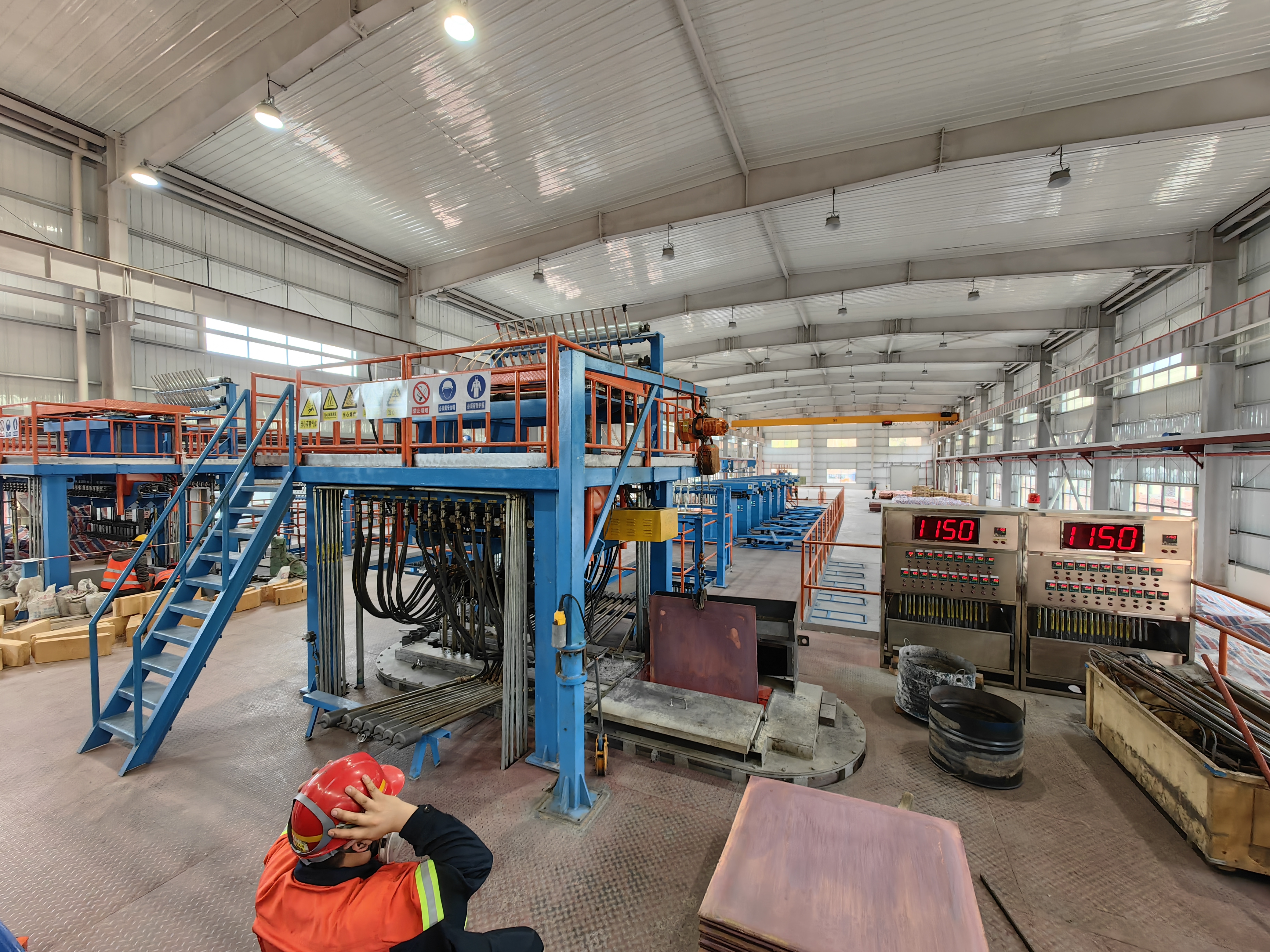 Upward continuous casting production line